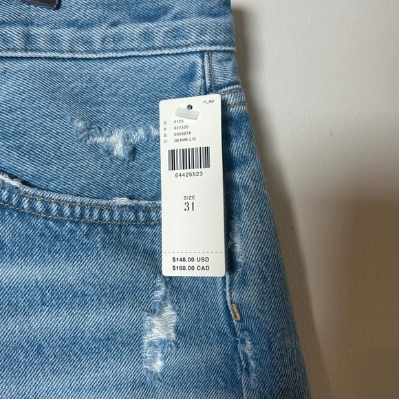 AGOLDE Parker‎ Short Denim Cut Off Distressed Light Wash Size 31 - Picture 7 of 8